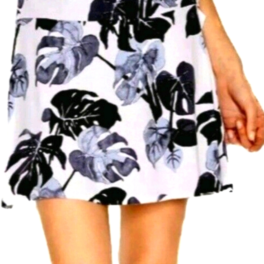 Kensie A-Line Skirt Floral Print Knit Stretch XL New